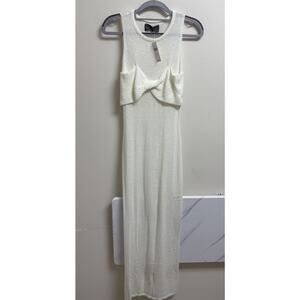 Sunday in Brooklyn Ivory Knit Maxi Cover Up Bow Front Sleeveless Size XS NWT